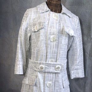 VERTIGO Silver and White Dress Coat